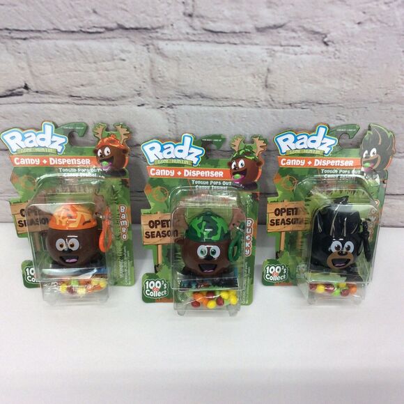 Radz Candy Dispensers “Gone Huntin” Set 3 Bambo~Bucky~Bowser Clip On Refillable - Picture 1 of 10
